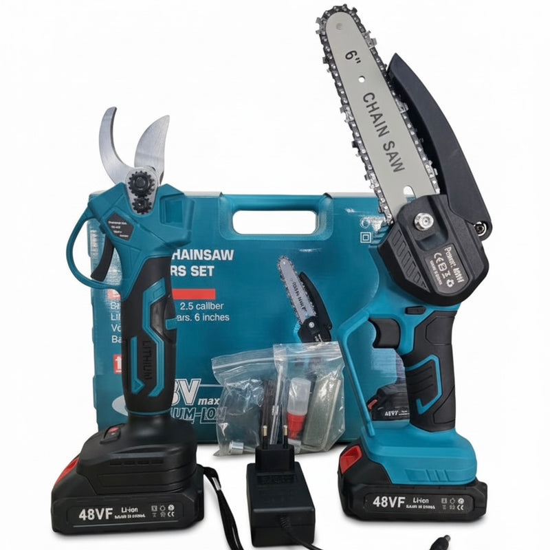 Pack tesoura e motosserra 2 baterias