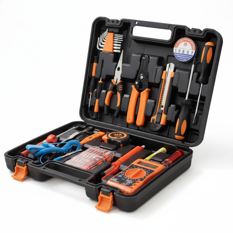 Mala de ferramentas com multímetro e ferro se solda 32 pcs