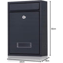 Caixa de correio de aço 32x22x9cm