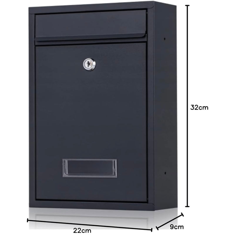 Caixa de correio de aço 32x22x9cm