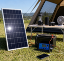 Painel Solar 50W com Controlador de Carga USB + Garras para Bateria | 35x63 cm