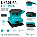 Lixadeira Elétrica Orbital. Base 110x100mm | Compacta e Potente