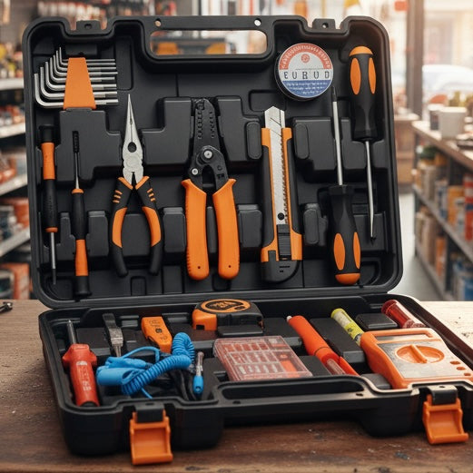 Mala de ferramentas com multímetro e ferro se solda 32 pcs