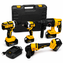 Kit 4 Ferramentas + 4 Baterias + Mala e Carregador