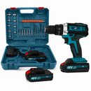 Kit Ferramentas 46 Peças + Aparafusadora 2 baterias e 32 acessorios