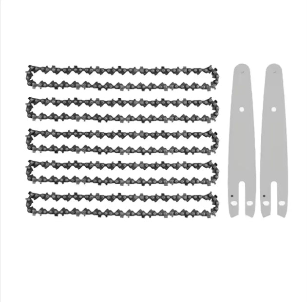 Pack 5 correntes e 2 lâminas para mini Motosserra 6 polegadas(15cm) - Image #1